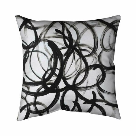 BEGIN HOME DECOR 26 x 26 in. Abstract Curly Lines-Double Sided Print Indoor Pillow 5541-2626-AB32